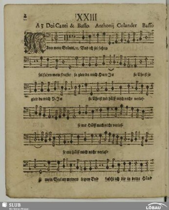 XXIII. Colander, Anton: Wenn mein Stündlein