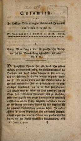 Sulamith : eine Zeitschrift zur Beförderung der Cultur und Humanität unter den Israeliten. 4. 1812, H. 2