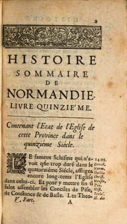 Histoire Sommaire De Normandie, Cinquiéme Partie