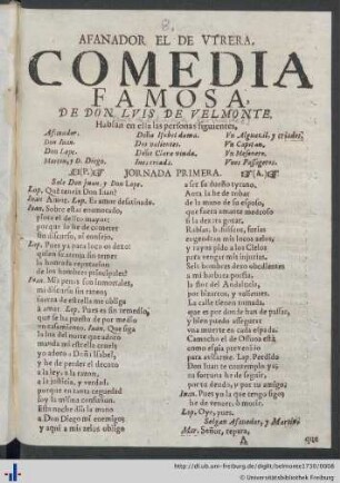 Comedia Famosa: Afanador, el de Utrera.