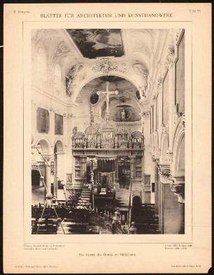 Dom, Hildesheim: Innenansicht (aus: Blätter für Architektur und Kunsthandwerk, 2. Jg., 1889, Tafel 77)