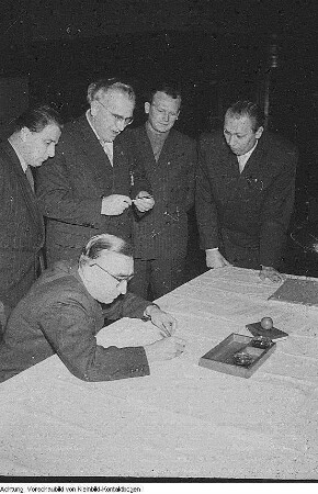 80. Geburtstag von Wilhelm Pieck, Veranstaltung des Rat des Bezirkes, Kundgebung anlässlich des Geburtstages, 3. Januar 1956