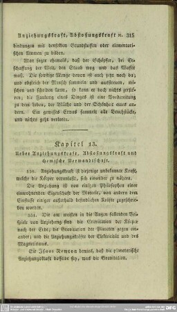 Kapitel 13. Ueber Anziehungskraft, Abstoßungskraft und chemische Verwandtschaft
