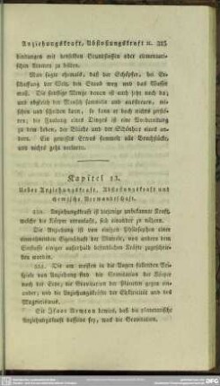 Kapitel 13. Ueber Anziehungskraft, Abstoßungskraft und chemische Verwandtschaft