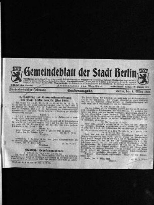 Sonderausgabe, 4. März 1924