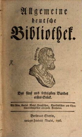Allgemeine deutsche Bibliothek. 65. 1786