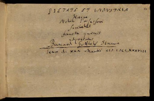 Struve, Burkhard Gotthelf. Jena, 30.03.1738