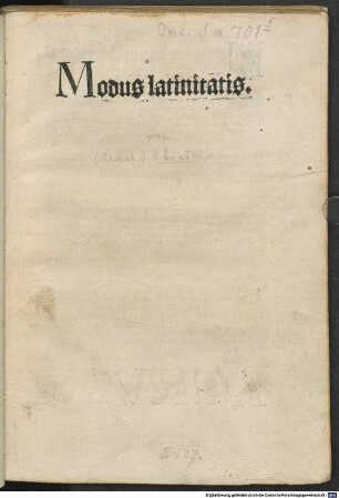 Modus Latinitatis