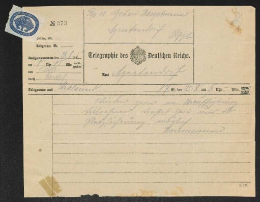 Brief von Hermann Haussmann an Gerhart Hauptmann