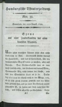 Nro. 33. Sonnabend, den 18ten August, 1792