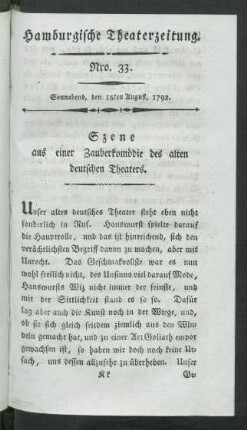 Nro. 33. Sonnabend, den 18ten August, 1792