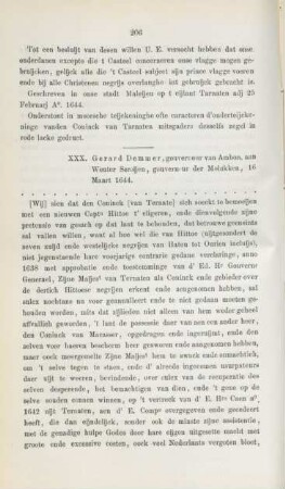 XXX. Gerard Demmer, gouverneur van Ambon, aan Wonter Seroijen, ... 16 Maart 1644