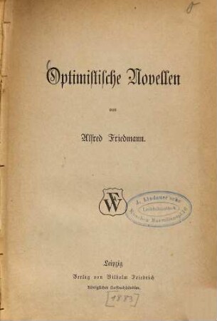 Optimistische Novellen