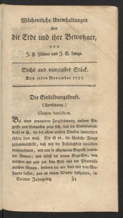 Sechs und vierzigstes Stück