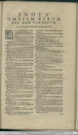 Index Omnium Rerum Nec Non Verborum, quae in Opere notanda propununtur