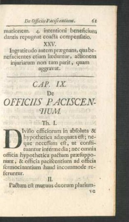 Cap. IX. De Officiis Paciscentium.