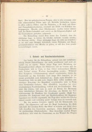 I. Gelenk- und Knochentuberkulosen.