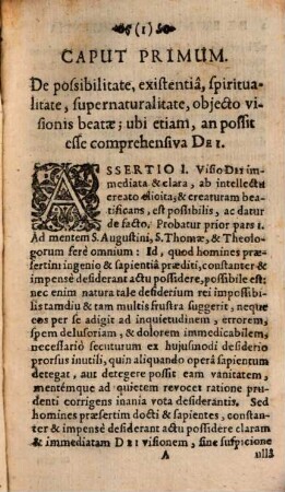 Assertiones Theologicae De Visione Dei