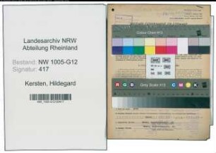 Entnazifizierung Hildegard Kersten , geb. 24.04.1919 (Sekretaerin)