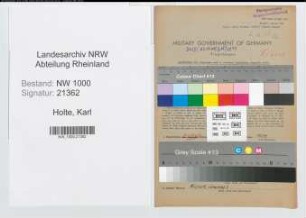 Entnazifizierung Karl Holte, geb. 25.08.1894 (Sekretaer)