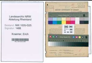 Entnazifizierung Erich Kraemer , geb. 08.04.1897 (Vertreter)