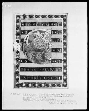 Perikopenbuch Kaiser Heinrichs II. für den Bamberger Dom — Zierseite mit Initiale C, Folio 7verso