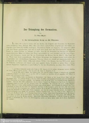 Der Triumphzug des Germanicus