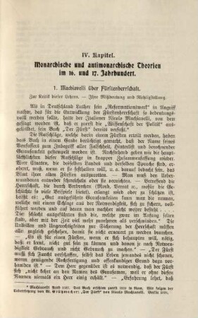 1. Machiavelli über Fürstenherrschaft.