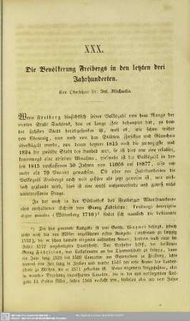 Die Bevölkerung Freibergs in den letzten drei Jahrhunderten