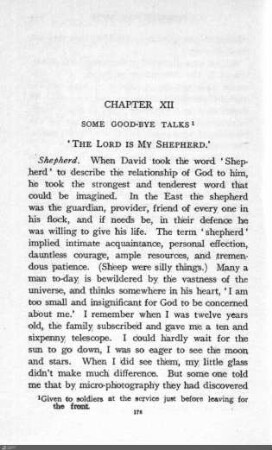 Chapter XII: Some good-bye talks