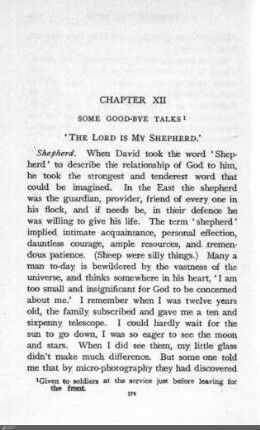 Chapter XII: Some good-bye talks