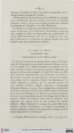 La mort du Rosso (14 novembre 1540)
