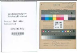 Entnazifizierung Fritz Schuette , geb. 30.05.1899 ()