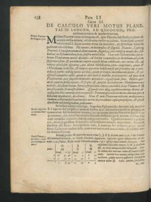 Caput III. De Calculo Veri Motus Planetae In Longum, ad Quodcunq Propositum tempus ...