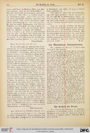Zur Mannheimer Internationalen
