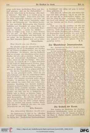 Zur Mannheimer Internationalen