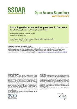 Balancing elderly care and employment in Germany