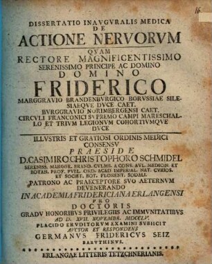Dissertatio inavgvralis medica de actione nervorvm