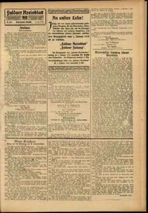 Zweite Ausgabe vom Samstag, den 08. Dezember 1917.