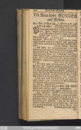 VII. Vom Lobe Gottes auf Reisen.