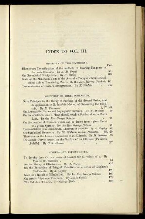 Index to Vol. III.
