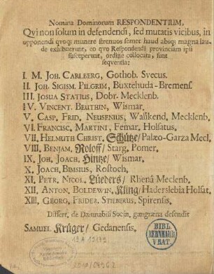 Nomina Dominorum Respondentium ...