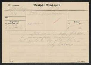 Brief von Fritz Brehmer an Gerhart Hauptmann