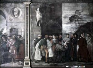Darstellungen aus dem Leben des heiligen Antonius — Der heilige Antonius bringt ein neugeborenes Kind zum Sprechen