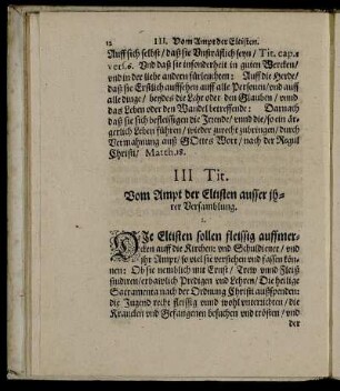 III. Tit. Vom Ampt der Eltisten