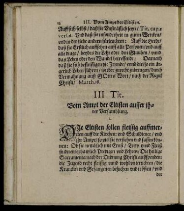 III. Tit. Vom Ampt der Eltisten