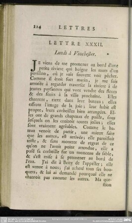 Lettre XXXII. Lundi à Vinchester