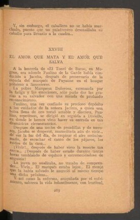 XXVIII - El amor que mata y el amor que salva