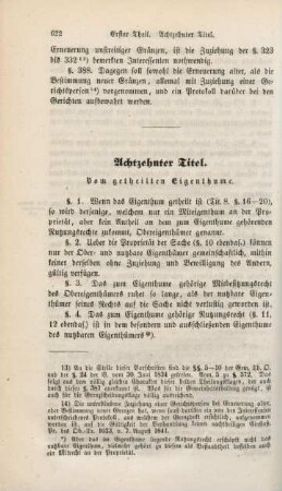 Achtzehnter Titel. Vom getheilten Eigenthume.