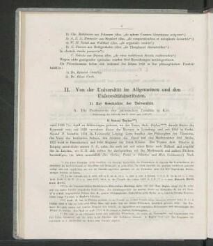 II. Von der Universität im Allgemeinen und den Universitätsinstituten.